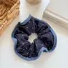 Estilo Coreano Tecido Bolinhas Renda Scrunchie Outono Inicial Menina Crânio Alto Aba Larga Faixa de Cabeça Rabo de Cavalo Acessórios de Cabelo Elásticos de Cabelo