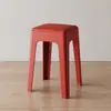 Taburete de plástico engrosado, apilable, extra grueso, taburete cuadrado para el hogar, taburete de cuero, silla apilable moderna y simple, banco redondo alto