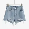 AliExpress Novos Shorts Jeans Femininos Europeus e Americanos Soltos de Perna Larga Hot Pants Cor Clara Finos Shorts para Meninas Atacado