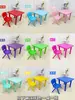 Mesas y Sillas para Jardín de Infancia Mesas y Sillas de Plástico para Niños para Aprender, Comer, Dibujar y Escribir Mesas de Aprendizaje Mesas y Sillas de Plástico Ajustables