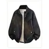Chaqueta de moto transfronteriza suelta guapa genial abrigo con cuello alto marca trendy americana diseño de empalme deconstruido sentido del diseño chaqueta de cuero PU para hombres y mujeres