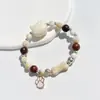 Pulsera de Cerámica Jingdezhen Nueva Pulsera de Cerámica Estilo Chino Joyería Hecha a Mano Cuerda Estilo Tíbet Puesto de Pulseras Jingdezhen