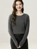 Sencillo y versátil~Suéter de punto trenzado 100% cachemira pura para mujer, jersey de cuello redondo, capa base adelgazante