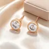 Pendientes de Botón Redondos Huecos Geométricos Xu Ping Aleación de Cobre Montura Clásica Bisel Pendientes de Moda para Uso Diario Fáciles de Combinar para Mujeres Venta al por Mayor