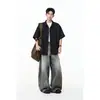 Camisa de Manga Corta Ace Verano Nueva Moda Tendencia Estilo Hong Kong para Hombre, Atractiva y Fresca de Corte Holgado Color Sólido Media Manga Hc2710