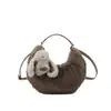 Bolsa Fofa Feminina 2026 Outono/Inverno Nova Grande Capacidade Ombro Único Bolsa de Axila Tendência Moda Versátil Bolsa Transversal de Pelúcia