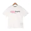 Versão Correta da Camiseta Pronta Redonda de Manga Curta Solta Palm Palm Angels Estampa de Letras Splash Transfronteiriça