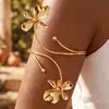 Moda Coreana Transfronteriza Europeo y Americano Más Vendido Bohemio Floral Esmalte Metal Goteo de Aceite Flor Abierto Brazalete de Brazo Joyería para Mujeres