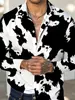 Camisa Masculina de Manga Longa 2026 Cross 3D Estilo Retro de Rua Estampa com Textura de Rua