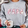 Moletom Casual Feminino com Estampa de Boneco de Neve e Flocos de Neve - Comforta