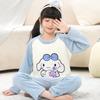 Pijamas de Franela para Niños Otoño e Invierno Engrosados Niños y Niñas Dibujos Animados Vellón Coral Ropa para Bebé para Niños Grandes para Uso Exterior