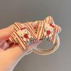 El anillo para el cabello para niños con diseño de gatito a cuadros no daña la banda para el cabello de la niña, linda cuerda para el cabello para bebé con dibujos animados