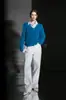 Loja Oficial Shanghai Dan Nong/Cardigã de Tricô Acetinado com Gola V em Cashmere de Toque Sofisticado, Casaco de Cashmere Suave e Elegante para Outono
