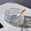 Cenicero de Vidrio Glaciar, de Alta Gama y Elegante, Calidad Premium, Cenicero Creativo Anti-Ceniza Volante para Oficina, Sala de Estar y Uso en el Hogar