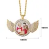 Collar de Alas de Ángel para Sublimación Transfronterizo de Amazon Corazón en Blanco con Forma de Corazón Redondo de Metal Collar al por Mayor