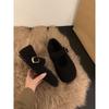 Zapatos Blancos de Felpa Gruesa para Mujer para Usar Afuera 2025 Nuevos Zapatos Mary Jane de Otoño e Invierno Zapatos de Algodón de Felpa