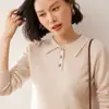 Nuevo Suéter de Punto Grueso Versátil para Mujer 2026 Otoño e Invierno, Cuello Polo, Cachemir de Doble Capa, Camisa Base