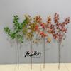Hoja de arce rama única 4 puntas simulación hoja de arce rojo bodhi sicómoro simulación de crimen planta verde rama floral decoración paisajística