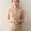 Cárdigan Casual de Cachemira para Mujer, Tejido Holgado Simple, Ropa Exterior Adelgazante, Abrigo de Color Sólido, Suéter Grueso de Cachemira