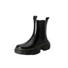 Botines Cortos de Piel Genuina de Punta Redonda y Suela Gruesa para Mujer Otoño e Invierno 2025 Nuevos Botas de Plataforma Versátiles Tipo Chimenea Piel de Vacuno de Primera Capa Botas Martin