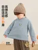 Camiseta de manga longa Kaka Panda forrada com fleece para meninos, segunda pele infantil, roupa de inverno, camiseta de manga longa para meninas, blusa de inverno para bebê