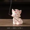 Suporte de Incenso Cerâmico Raposa Fofa Queimador de Incenso Ornamento de Mesa de Chá Queimador de Aromaterapia para Interior de Casa Decoração Estilo Gato da Sorte