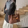 Bolsa Retro Fosca de Comércio Exterior Feminina Grande Capacidade Nova Casual Versátil Bolsa de Ombro Textura Bolsa Tote de Mão para o Dia a Dia