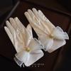 Guantes de Boda para Novia Accesorios Vestido de Boda Encaje Perla Fotografía Foto Boda Satén Cortos Mayoreo Mujeres