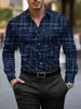 Camisa masculina de manga comprida estampada, estilo europeu e americano, camisa casual masculina de corte solto, para primavera e outono
