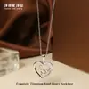Accesorios de Colgante de Collar de Amor en Forma de Corazón de Acero de Titanio para Mujer, Apilable, Estilo de Alta Gama Otoño e Invierno, Cadena para Clavícula de Acero Inoxidable Incrustada con Circonita