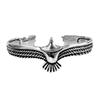 Estilo punk nuevo europeo y americano para hombre y mujer, personalidad, retro, desgastado, plata tailandesa, dominante, águila, pulsera abierta, venta al por mayor de fábrica