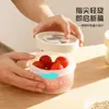 Caja para Frutas y Verduras Refrigerador Doméstico Recipiente de Almacenamiento Estilo Camping al Aire Libre Picnic Caja Portátil para Guardar Snacks Caja Redonda Sellada