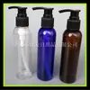 Botella de champú Blue pure Dew de 150 ml, botella redonda para mascotas, botella con bomba de loción, botella dispensadora de gel de ducha