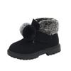 Botas de Neve para Meninas Inverno Sapatos de Algodão Infantis Quentes Cano Curto Botas da Moda Solado Macio Leves Botas Curtas com Forro de Lã para Meninas