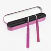 Set Morado de Alta Venta Pinzas para Plantar Pestañas Postizas Injerto Cabeza Recta Codo Manicura y Herramientas para Pestañas Caja de Aluminio Colorida
