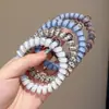 Goma para el pelo de alambre de teléfono con estampado de leopardo retro, alta elasticidad, banda de goma sin marcas para adultos, adecuada para coletas, simple y elegante, no daña el cabello