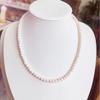 Collar de Perlas de Agua Dulce Naturales No Nucleadas Pequeñas de Arroz Bebé Luz Fuerte Ajustable para Jalar Primavera Verano Lujo Ligero Elegante para Mujer