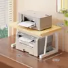 Estante de Armazenamento para Impressora Desktop Pequena Suporte de Duas Camadas Estante de Armazenamento de Escritório Camada Dupla de Bancada Camada Camada Aumentada