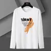 Fabricante Direto Primavera e Outono Novo Versátil Camiseta Gola Redonda Manga Longa Tamanho Plus Masculino Tendência Outono Casual Top Camiseta