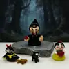 Figurillas de Vidrio Hechas a Mano Puras de Zibo para Halloween de Fantasmas, Brujas y Princesas, Pequeñas Decoraciones de Paisaje en Miniatura para Mesa