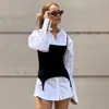 Estilo Ins Europeo y Americano Pura Deseo Temperamento Chica Picante Top Tubo Camisola Camiseta Moda Simple Color Sólido Versátil Chaleco Superior para Mujer