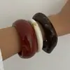 Design de Joias Transfronteiriças Europeu e Americano Retrô Multicor Textura Curva Assimétrico Resina Pulseira Pulseira para Mulheres