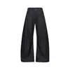 26202 Estilo Old Money Retro para Hombre y Mujer Modernos Diseño con Pliegues Decorados con Botones Pantalones de Corte Holgado con Dobladillo Curvo