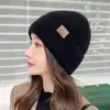 Nuevo gorro de punto para mujer, gorro de lana para otoño e invierno, de felpa, a prueba de frío, gorro cálido, estilo coreano, forrado de polar, gorro versátil, gorro para clima frío