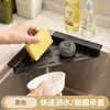Estante de drenaje triangular para fregadero de cocina, organizador de esquina para paños de cocina y trapos, estante de almacenamiento multifuncional para el área del fregadero
