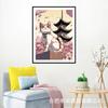 Pintura de Diamantes Punto de Cruz DIY Hecho a Mano Venta Caliente en Amazon Estilo Japonés Flor de Cerezo Rosa Gato Lindo Animal Sala de Estar