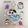 Nuevas pegatinas de gelatina 3D de dibujos animados lindos de alta apariencia de Crayon Shin-chan con respaldo adhesivo para fundas de teléfono DIY