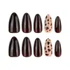 Le Fan Venda Quente Transfronteiriça Maillard Unhas Vestíveis Manicure Unhas Postiças Estilo Explosivo Europeu e Americano Unhas Postiças Estampa de Leopardo Pontas de Unha