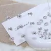 Base Transparente Sin Bordes 6*8 Huevo de Paloma Blanco Apilado con Pedrería para Arte de Uñas DIY Lujo Ligero