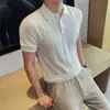Camisa Polo de Verano 2026 Estilo Old Money para Hombre, Lyocell Lino, Amigable con la Piel, Transpirable, Rayas, Manga Corta Color de Contraste